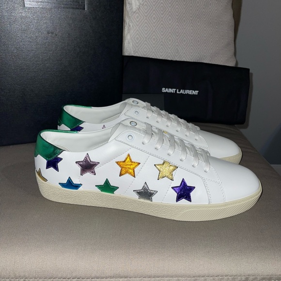 Saint Laurent Men’s Court Classic SL/06 Star Low Top Leather Sneakers EU 41/US 8 - Picture 2 of 12